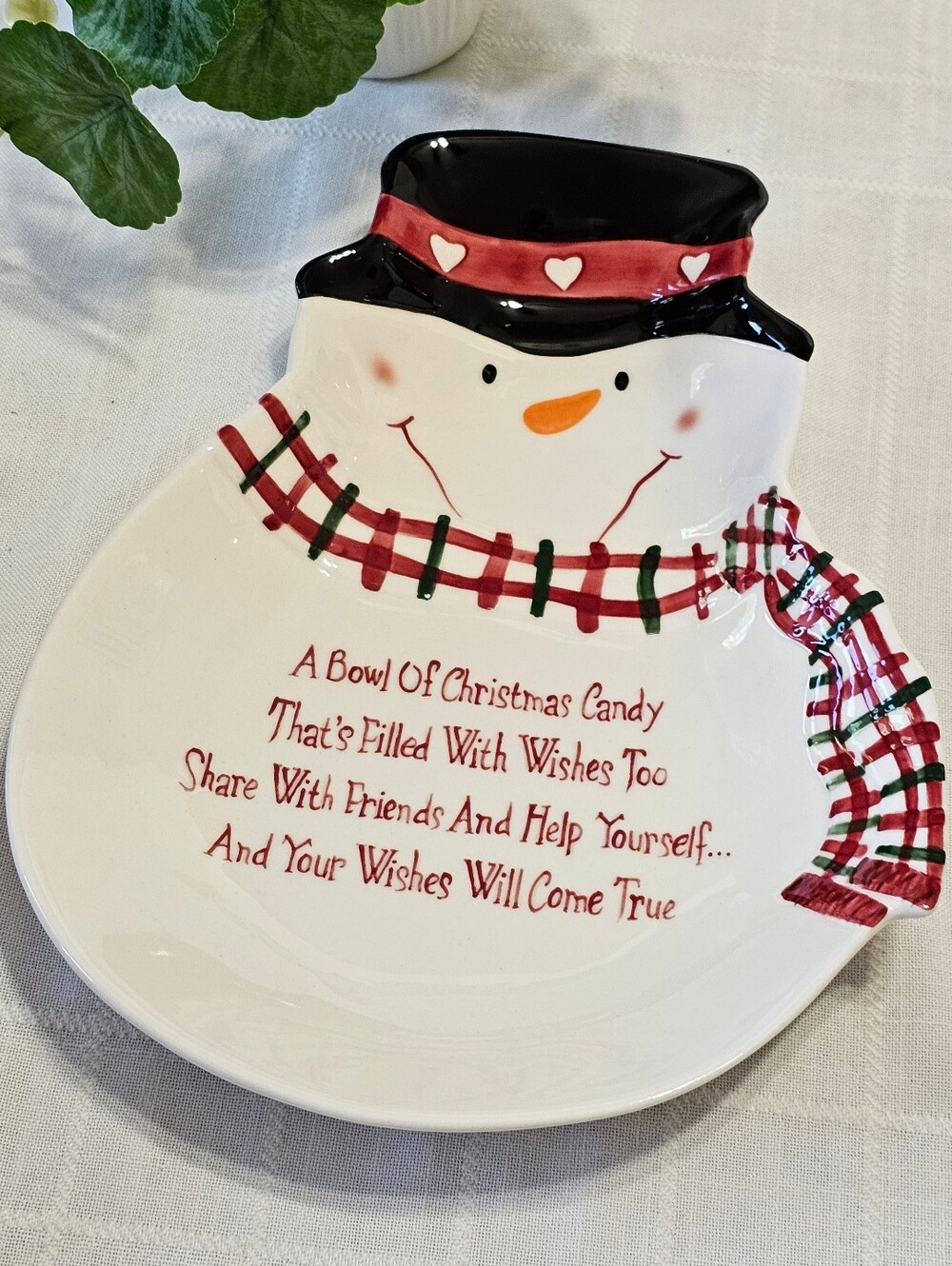Bella Casa by Ganz Snowman Christmas Candy Serving Dish